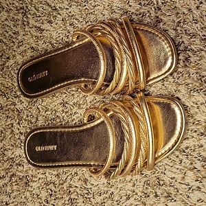Old Navy Gold Strappy Sandals, size 8.5